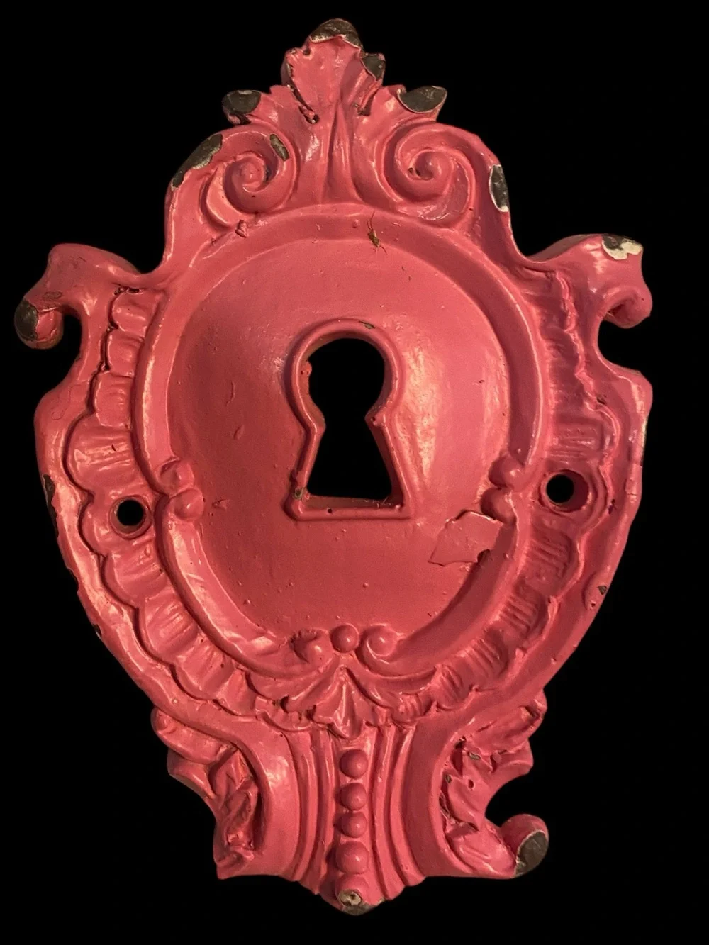 Ornate Decorative Multicolor Distressed Ceramic KeyHoles Whimsical Vintage Style